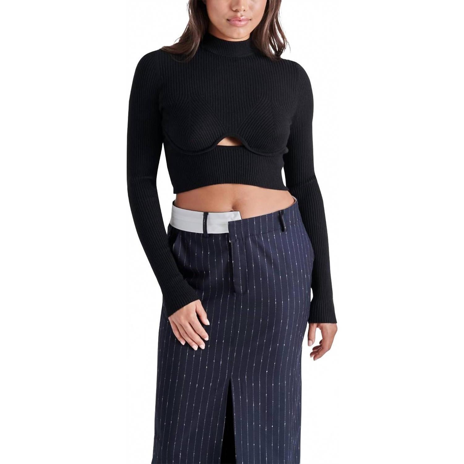 New Steve Madden Ollie Sweater In Black